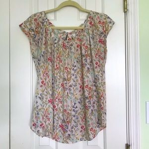 LC Lauren Conrad M floral top, beautiful colors.